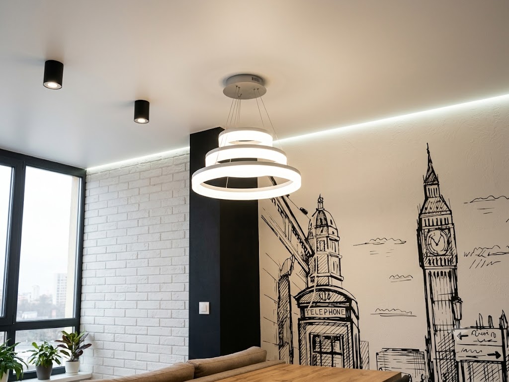 Плаващ опънат таван с LED подсветка